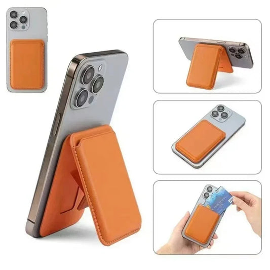 Strong Magnetic Leather Wallet With Hide Stand Case for iPhone | MagSafe Wallet