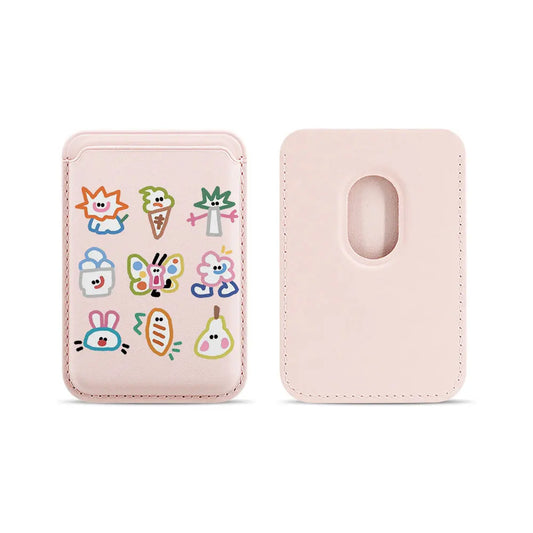 Simple Cute Graffiti Pattern Magnetic Card Holder