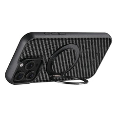 Premium Leather MagSafe Case with 360 Rotating Ring Stand for iPhone
