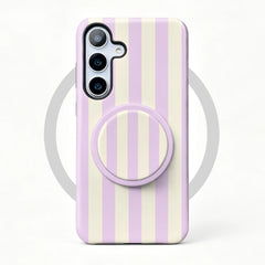 MagSafe Pink Striped Case For Samsung Galaxy with Phone Ring Holder
