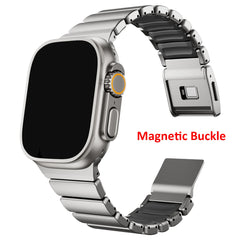 Stainless Steel Silicone Band for Apple Watch | Metal Bracelet for iWatch | Magnetic buckle strap |