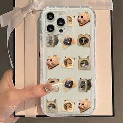 Cute Cat Print Clear Soft Case for iPhone