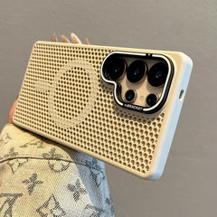 Honeycomb Mesh Cooling MagSafe Case for Samsung Galaxy with Alloy Lens Bracket