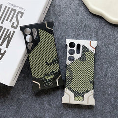 Magnetic Alloy Frame Bumper Phone Case For Samsung Galaxy | Kevlar Camouflage Metal Protective Cover
