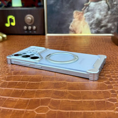 Aluminum Minimalist Bumper MagSafe Ring Kickstand Phone Case for Samsung Galaxy