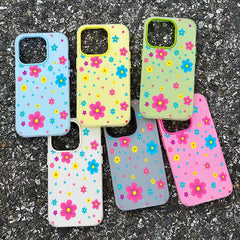 Cute Girly Colorful Flower Pattern Phone Case For iPhone