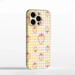 Girly Yellow Strawberry Phone Case for iPhone | Double-layer Tough Case | Magnetic Phone Case