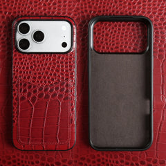 Leather Case With Card Holder For iPhone | Crocodile Pattern
