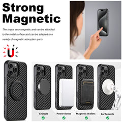 Premium Leather MagSafe Case with 360 Rotating Ring Stand for iPhone