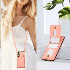Leather Wallet Case with Shoulder Lanyard Strap for Samsung Galaxy | Built-in Stand Cover