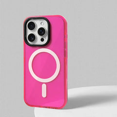 Soft Silicone Neon Clear MagSafe Phone Case For iPhone