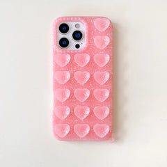 Trendy 3D Heart Suction Cup iPhone Case | Soft Silicone Hands-Free Mirror Selfie Cover