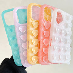 Trendy 3D Heart Suction Cup iPhone Case | Soft Silicone Hands-Free Mirror Selfie Cover