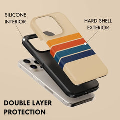 Magnetic Retro Stripe Case for iPhone | Shockproof Hard Acrylic Protective Cover