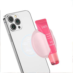 Magnetic Lip Gloss Holder | 2-in-1 Silicone Lipstick Phone Grip with Built-in Mirror | Makeup Stand Bracket