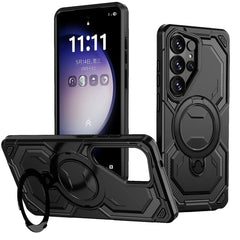 Heavy Duty Armor Rigged MagSafe Phone Case for Samsung Galaxy with Kickstand