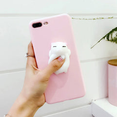 3D Squishy Animal Toy TPU Cover For iPhone