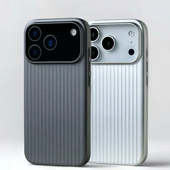 Luggage Style Vertical Groove MagSafe For iPhone | Suitcase Textured Metallic Cover Phone Case