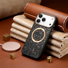 Sparkling Diamond Case For iPhone | MagSafe Alloy lens Phone Cover