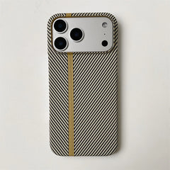 Carbon Fiber Kevlar Pattern Phone Case for iPhone | Retro Business Leather Phone Cover