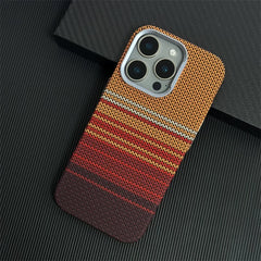Carbon Fiber Woven Case for iPhone | Magnetic MagSafe Cover with Alloy Lens Protector