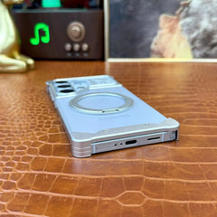 Aluminum Minimalist Bumper MagSafe Ring Kickstand Phone Case for Samsung Galaxy