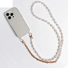Pearl Chain Crossbody Strap | Shockproof Acrylic Lanyard Phone Case for iPhone