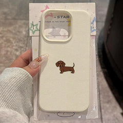 Minimalist Brown Dachshund Dog Phone Case For iPhone | Soft TPU Cover