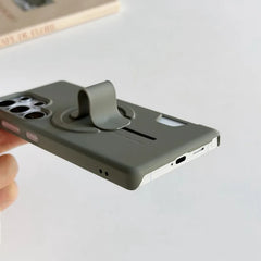 Magnetic Wallet Card Holder Case with Push-Pull Ring Stand for Samsung Galaxy