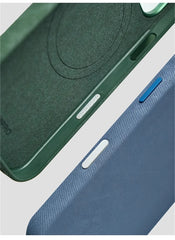 Canvas Texture Fabric MagSafe Case for iPhone | Metallic Camera Trim | Premium Cloth Phone Cover