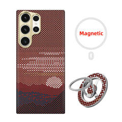 Aramid Kevlar Carbon Fiber Case for Samsung Galaxy | Ultra-Thin Magnetic Cover | Matching Ring Grip Bundle