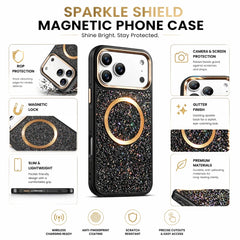 Sparkling Diamond Case For iPhone | MagSafe Alloy lens Phone Cover