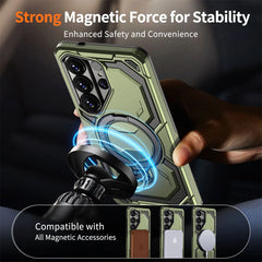 Heavy Duty Armor Rigged MagSafe Phone Case for Samsung Galaxy with Kickstand