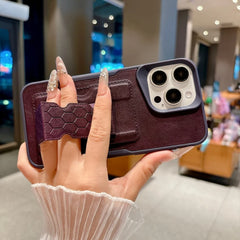 Business Leather Texture with Card Holder Slot and Stand Phone Case For iPhone