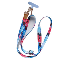 Universal Retro Pattern Phone Lanyard | Wide Adjustable Crossbody Shoulder Strap | Vintage Fabric Neck Sling Bag Chain with Secure Case Tab Insert