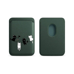 Cute Cat Print Magnetic Card Holder | MagSafe Wallet Cover