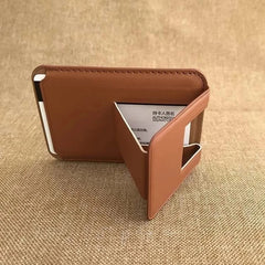 MagSafe Magnetic Leather Wallet with Folding Kickstand For iPhone & Samsung | Slim Card Holder Phone Stand