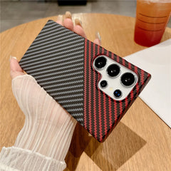Thin Magnetic Carbon Fiber Texture Case For Samsung Galaxy
