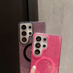Transparent  Glitter Magnetic Phone Case For Samsung Galaxy | Shockproof Bumper Cover