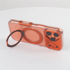 Mecha-Style 360° Rotating Magnetic Bracket Case For iPhone |  Magsafe Clear Shockproof Stand Holder Cover