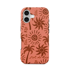 Aesthetic Summer Beach Case for iPhone | Trendy Coastal Seashell Palm Tree Double-layer Back Cover