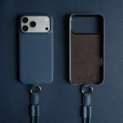 Crossbody Lanyard Genuine Leather Phone Case for iPhone