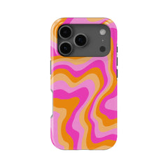 The Retro Swirl & Groove Series Phone Case for iPhone