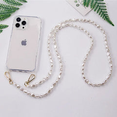 Pearl Chain Crossbody Strap | Shockproof Acrylic Lanyard Phone Case for iPhone