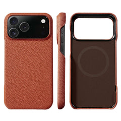 Cowhide Leather Magnetic Magsafe Phone Case for iPhone