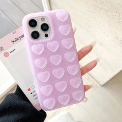 Trendy 3D Heart Suction Cup iPhone Case | Soft Silicone Hands-Free Mirror Selfie Cover