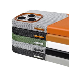 MagSafe Card Holder Two-Toned Leather Case For iPhone