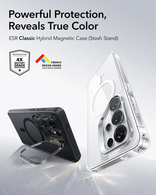 Transparent MagSafe Kickstand Case for Samsung S26 Ultra |  Military-Grade Protection Phone Cover