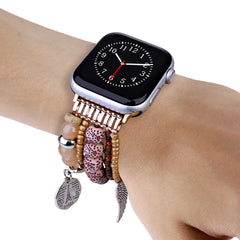 Boho Colorful Beaded Bracelet Band with Silver Charms  For Apple Watch | Jewelry Strap