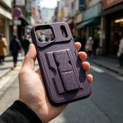 Business Leather Texture with Card Holder Slot and Stand Phone Case For iPhone